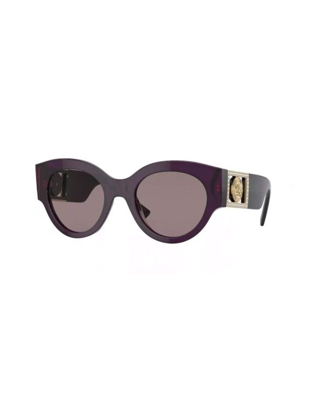 VERSACE VE4438B 53847N Transparent Plum Purple Brown 52 mm Women's Sunglasses